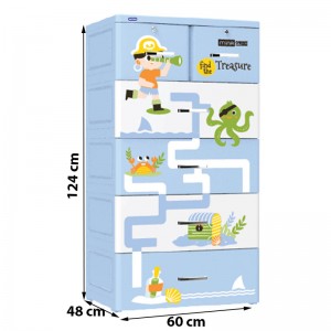 Tủ nhựa Duy Tân Mina 5 tầng - (xanh dương + cướp biển)