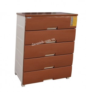 Tủ nhựa Song Long Milan 5 tầng (màu nâu)