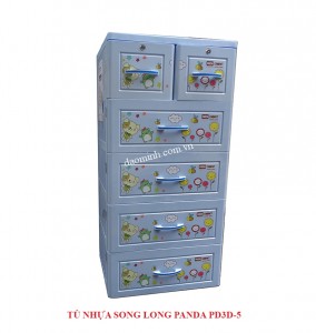 Tủ nhựa Song Long Panda 5 tầng 6 ngăn kéo (MS: PD3D-5) (New)