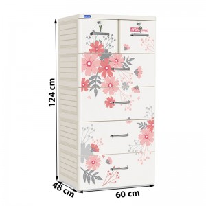Tủ nhựa Duy Tân Mina 5 tầng - Xám (Hoa Cúc)