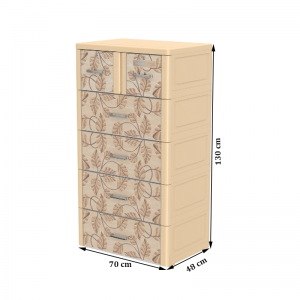 Tủ nhựa Duy Tân Tabi L 5 tầng (Kem - Lá gỗ)