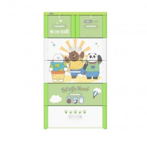 Tủ nhựa Duy Tân Tabi L Xanh Lá 5 tầng (Gấu đi học)