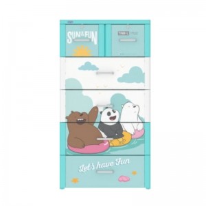 Tủ nhựa Duy Tân Tabi L 5 tầng (Đen-Gấu đi biển)