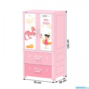 Tủ nhựa Duy Tân Wing 2C-2N - Hồng