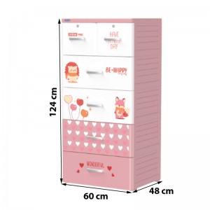 Tủ nhựa Duy Tân Mina 5 tầng (Hồng - Nhím và cáo)