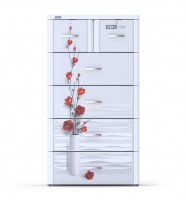 Tủ nhựa Duy Tân Tabi-L 5 tầng - Trắng (Hoa Đỏ)