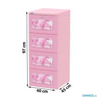 Tủ nhựa Duy Tân Tano 4 tầng (màu hồng)