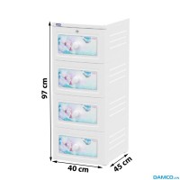 Tủ nhựa Duy Tân Tano 4 tầng (màu trắng)
