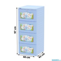 Tủ nhựa Duy Tân Tano 4 tầng (màu xanh dương)