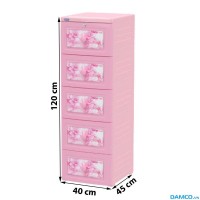 Tủ nhựa Duy Tân Tano 5 tầng (màu hồng)