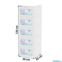 Tủ nhựa Duy Tân Tano 5 tầng (màu trắng)