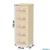 Tủ nhựa Duy Tân Tano 5 tầng (màu kem)