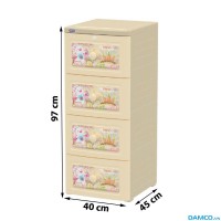 Tủ nhựa Duy Tân Tano 4 ngăn (màu kem)