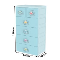 Tủ nhựa Duy Tân Mina Baby-L 5 tầng (màu xanh dương) | DAMCO
