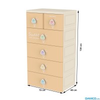 Tủ nhựa Duy Tân Mina Baby-L 5 tầng (màu kem) | DAMCO