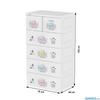 Tủ nhựa Duy Tân Mina Baby-L 5 tầng (màu kem) | DAMCO