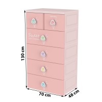 Tủ nhựa Duy Tân Mina Baby-L 5 tầng (màu hồng) | DAMCO
