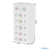 Tủ nhựa Duy Tân Mina Baby-L 6 tầng (màu trắng) | DAMCO