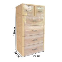 Tủ nhựa Duy Tân Tabi L 5 tầng - kem gỗ