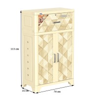 Tủ giày nhựa Duy Tân Suki 2C-1N (màu kem gỗ)